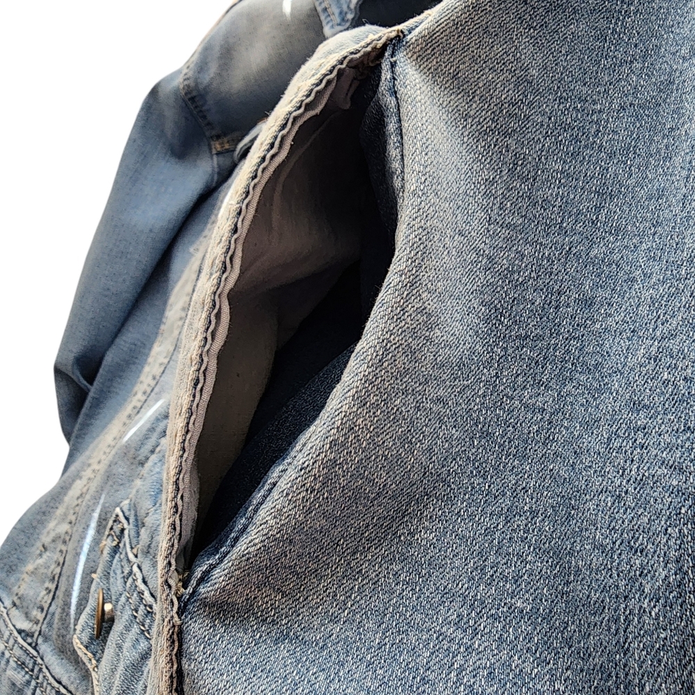 D.Jeans classic fit denim jacket light wash pockets button front sz xl nwt - Picture 8 of 16